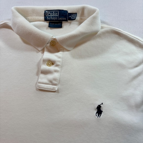 Polo Ralph Lauren Other - Polo Ralph Lauren Polo Shirt Mens Large Custom Fit White Cotton Short Sleeve